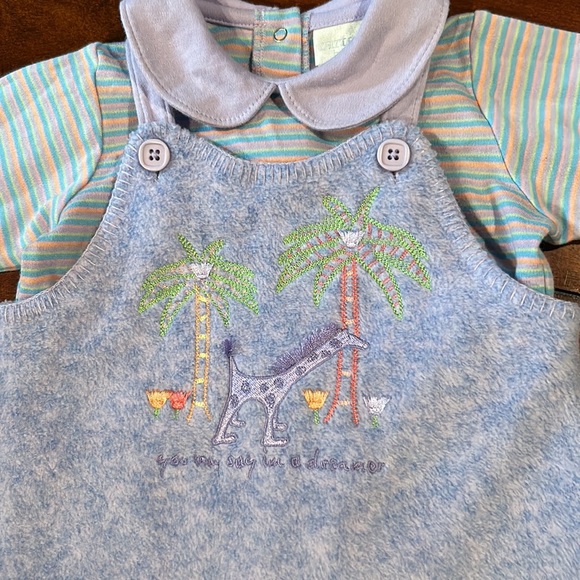 Vintage Carters John Lennon Real Love Imagine 2 piece Fleece Overalls  3-6 month - Picture 3 of 14